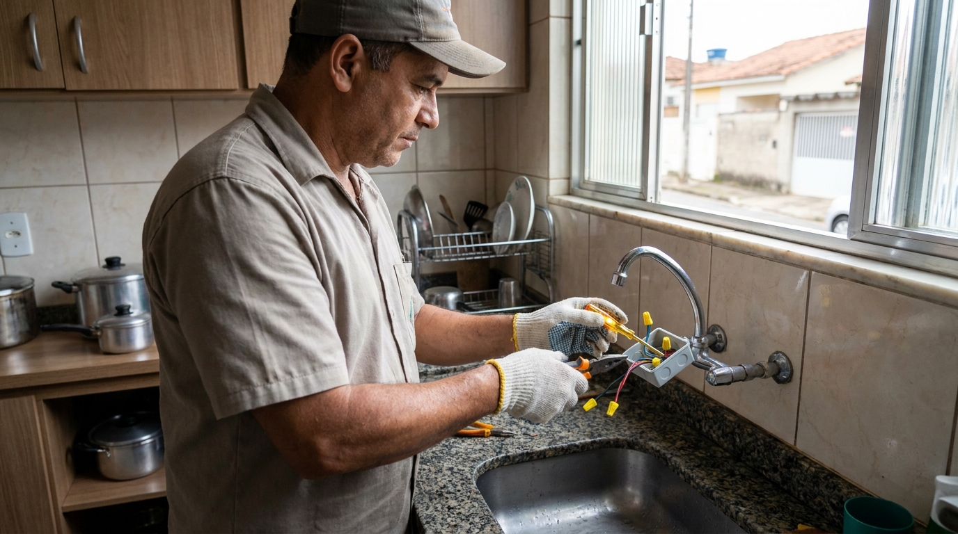 Instalacao de torneira eletrica profissional em Botucatu‑SP