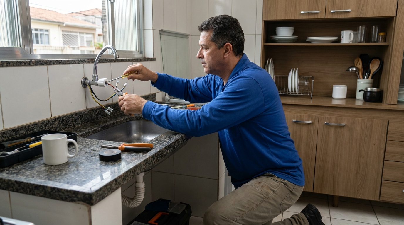 Troca de torneira eletrica em Botucatu‑SP